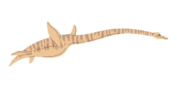 Vector illustration of Ancient lizard pteranodon. Predatory cute dinosaur