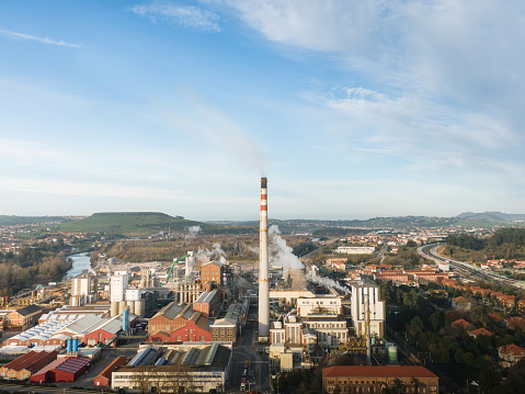 Aerial view of a large industrial complex