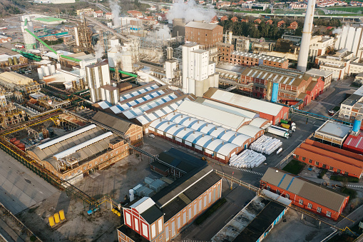 Aerial view of a large industrial complex
