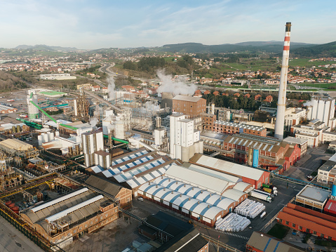 Aerial view of a large industrial complex