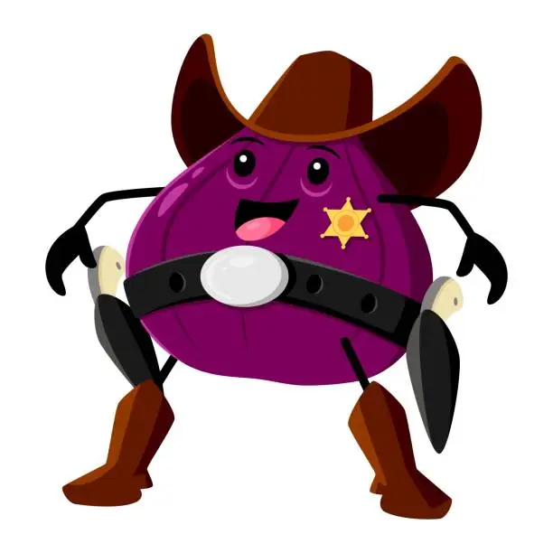Vector illustration of Cartoon funny figs cowboy, sheriff character