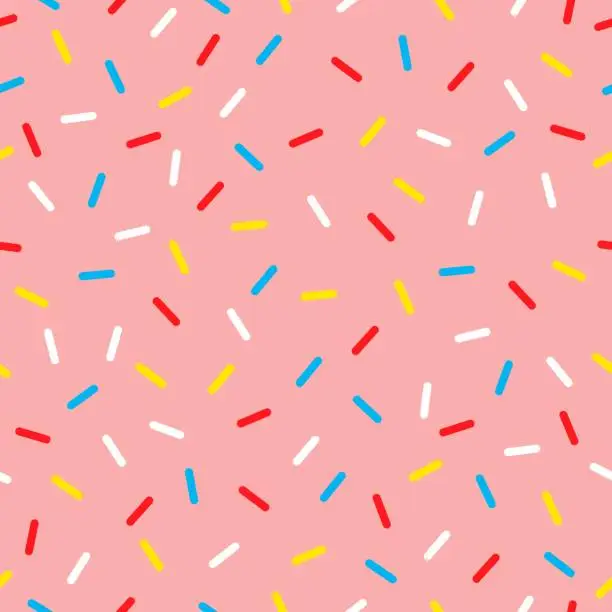 Vector illustration of Donut candy sprinkles pattern background, sweet