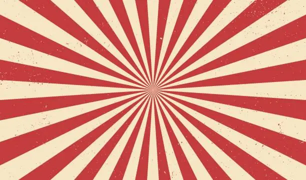 Vector illustration of Circus background and spiral retro rays pattern