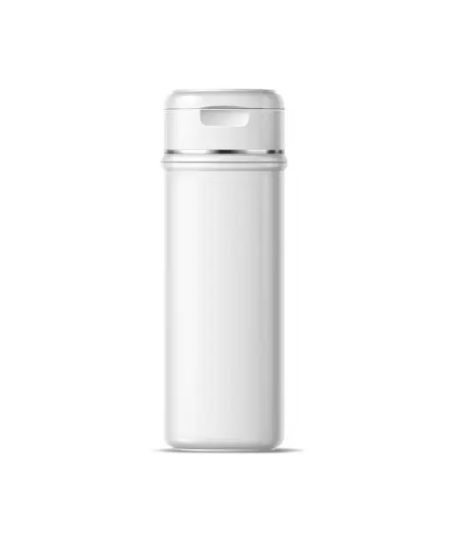 Vector illustration of Realistic cosmetic product bottle, white container