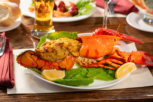 BIG CRAB CIOPPINO CRAB WOKKIN in a dish top view on grey background singapore food