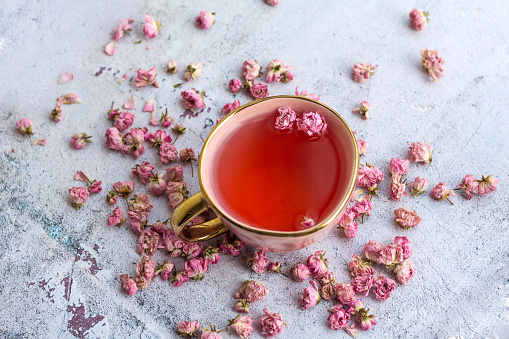 Tea of roses  with roses flowers