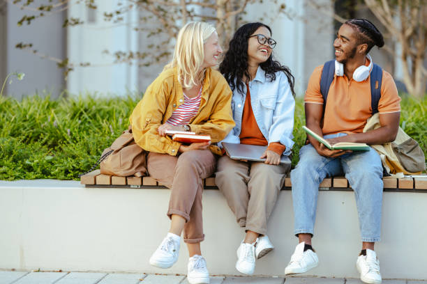 istock Group of diverse students on the bench 2026169408