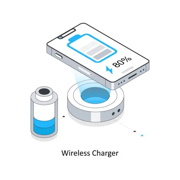 Vector illustration of Wireless Charger isometric stock illustration. EPS File stock illustration