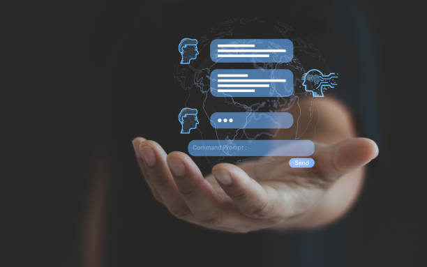 istock AI tech. Businessman show virtual graphic global internet connect chatbot with AI, Artificial Intelligence. Open command prompt to generate something. Futuristic new technology digital transformation. 2026214482