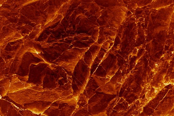 Black red orange yellow abstract background. Lava effect. Fire burning melt flow liquid crust crack hot volcano iron stone. Design.