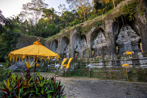 Gunung Kawi temple is an archaeological site located in Tampaksiring, Bali Island. Dating from the 11th century, the temple has a unique shape in the form of carvings on the sandstone walls on the Pakerisan river cliffs.