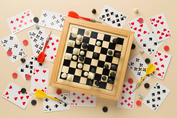 istock Different board games on color background, top view 2026281080