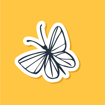 Cute Spring Sticker with doodle.