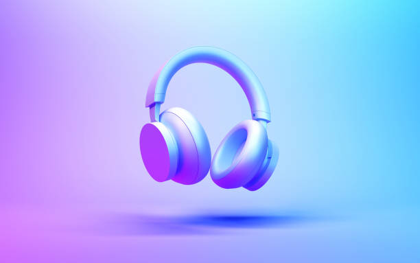 istock Headphone on gradient color background 3d rendering stock photo 2026317881