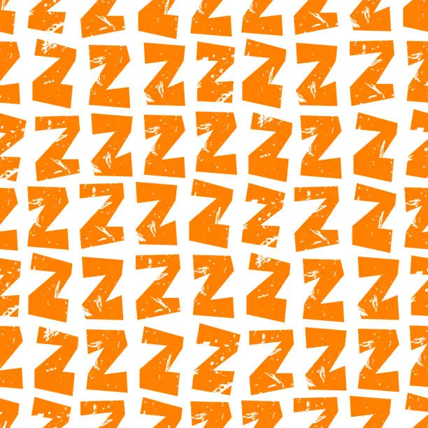 Vector illustration of Small bright colorful orange zigzags isolated on a white background. Cute monochrome seamless pattern. Vector simple flat graphic hand drawn illustration. Texture.