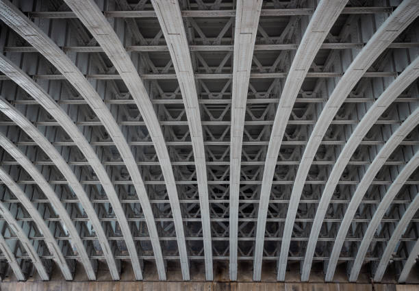 istock Framework metal arches girder construction Underneath of Blackfriars Bridge. 2026428152
