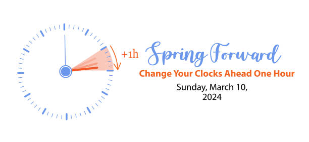 istock Spring Forward 2024 banner. Alarm clock set forward one hour and calendar with date March 10. Daylight saving time concept with reminder text Change Your Clocks. Vector illustration 2026502050