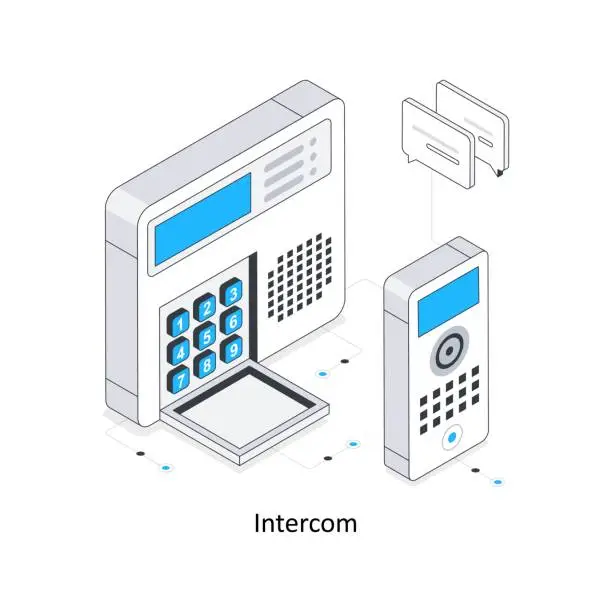 Vector illustration of Intercom isometric stock illustration. EPS File stock illustration