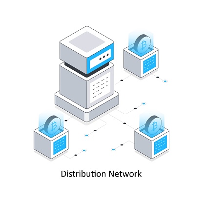 Distribution Network isometric stock illustration. EPS File stock illustration