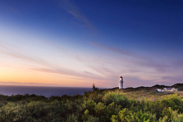 lighthouse on mornington peninsula australia at sunset