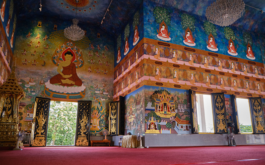 Wat Kaphang Surin, inside the buddha temple.