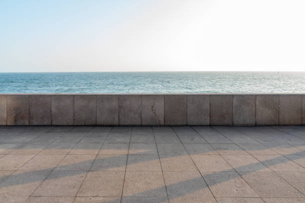 istock empty concrete floor with tranquil coastline. sky for large copy space. 2026732616