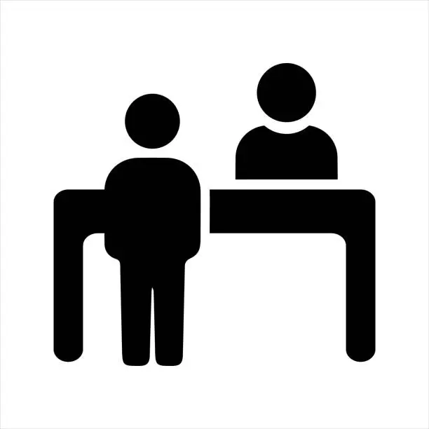 Vector illustration of Customer service desk icon. Registration desk icon