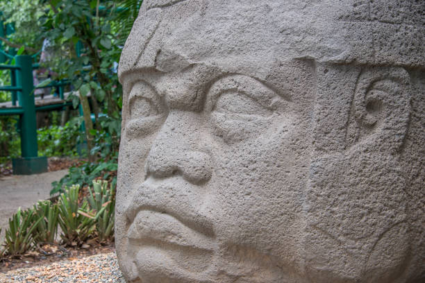 istock stone head from the Olmec culture found in Tabasco Mexico 2026784365