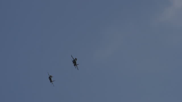 Military aircraft in the sky