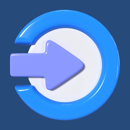 This is a Login 3D Render Illustration Icon. High-resolution JPG file isolated on a blue background.