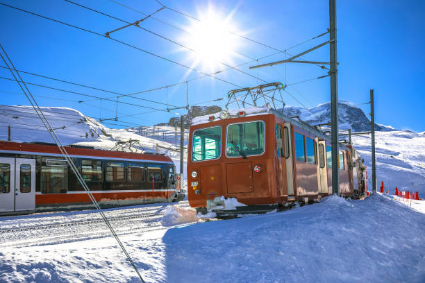 istock Gorngerat bahn railway and Zermatt ski area view 2026806892