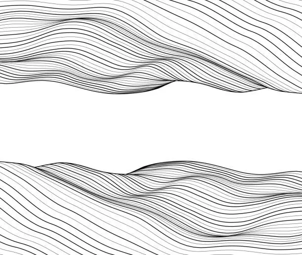 Vector illustration of wave lines template