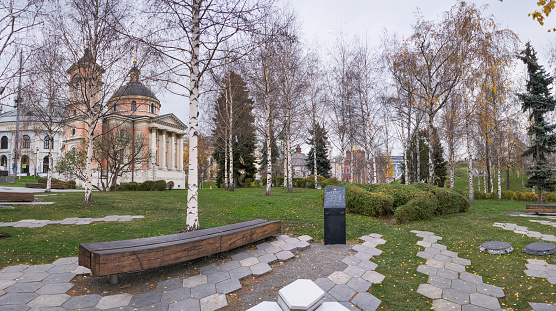 Panorama in Zaryadye Park Moscow in autumn in cloudy weather photographed 11.10.2023