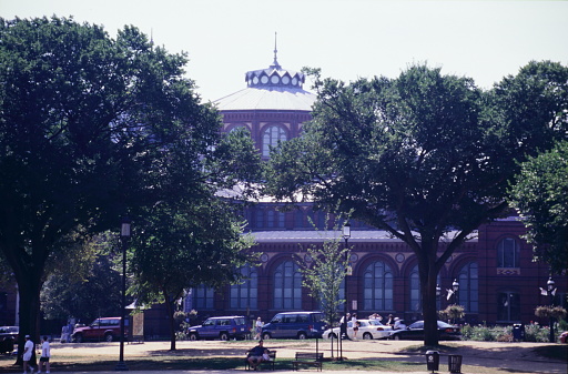 Washington DC, United States - Feb 10, 2024: The Arts and Industries Building at the Smithsonian Institution in Washington, DC during early 1990s