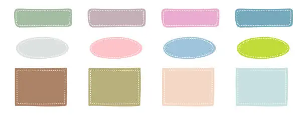 Vector illustration of Collection of cute stickers, note paper, message, chat icon, label. Set of empty speech bubbles.