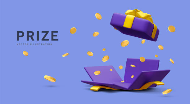 istock 3d realistic open gift box and falling gold coins.  Concept for cryptocurrency bonus. You win prize. Vector illustration 2026914845
