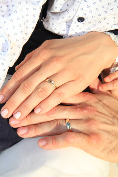 istock wedding rings on the human hands 2026940914
