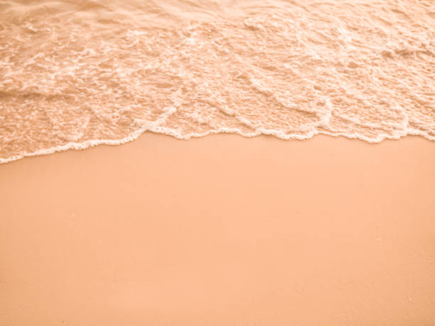 Water and sand at the beach in sunset time