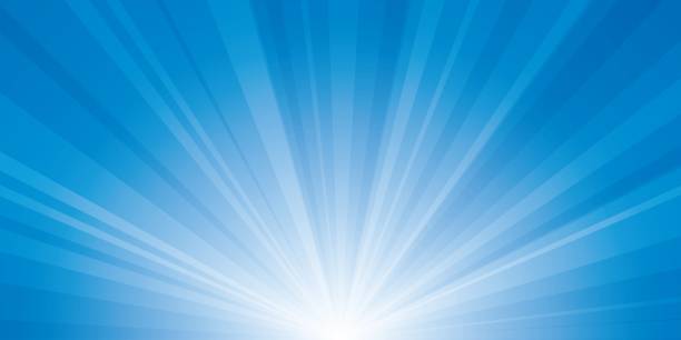 istock Sunburst blue vector illustration with radiant background, conveying retro aesthetic 2027010813