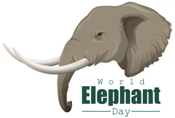 Vector illustration of Illustration celebrating World Elephant Day