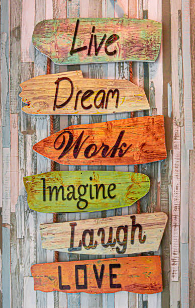 istock Wooden signs with meaningful words 2027045965