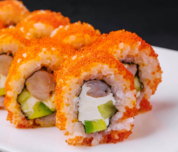 istock california sushi roll with shrimp on plate 2027056602