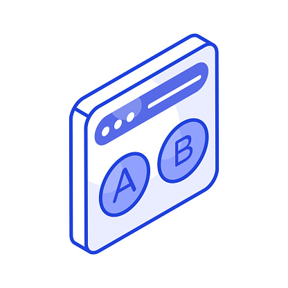 A captivating isometric icon of ab testing in editable style, ready for premium use