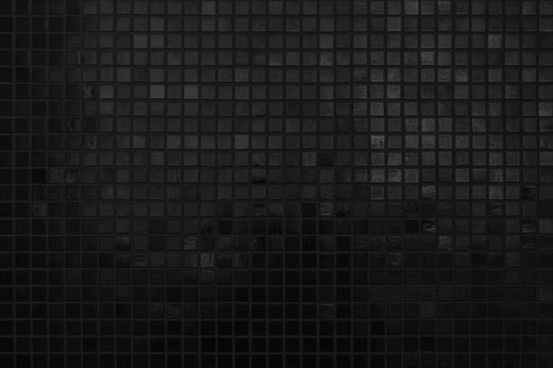 istock Dark black ceramic wall chequered and floor tiles mosaic background in bathroom. Design pattern geometric with grid wallpaper texture decoration pool. Simple seamless abstract surface grunge. 2027083595