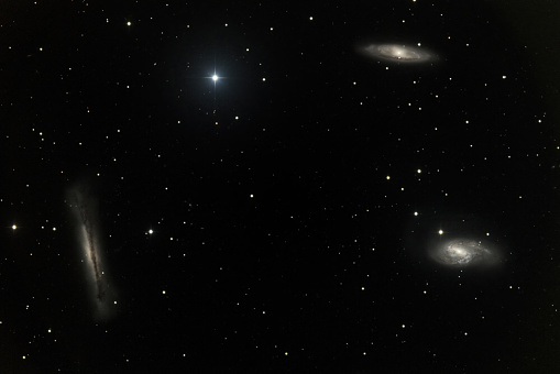 This galaxy group consists of the galaxies M65, M66, and NGC 3628 Image was shot using a remote telescope service.