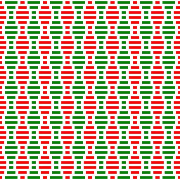 Vector illustration of Red and green geometric stripes seamless pattern background vector design.