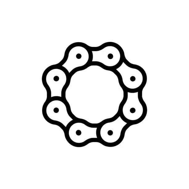 Vector illustration of Bicycle Gear Line Icon