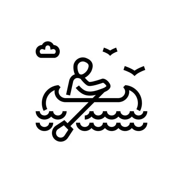 Vector illustration of Canoe Line Icon