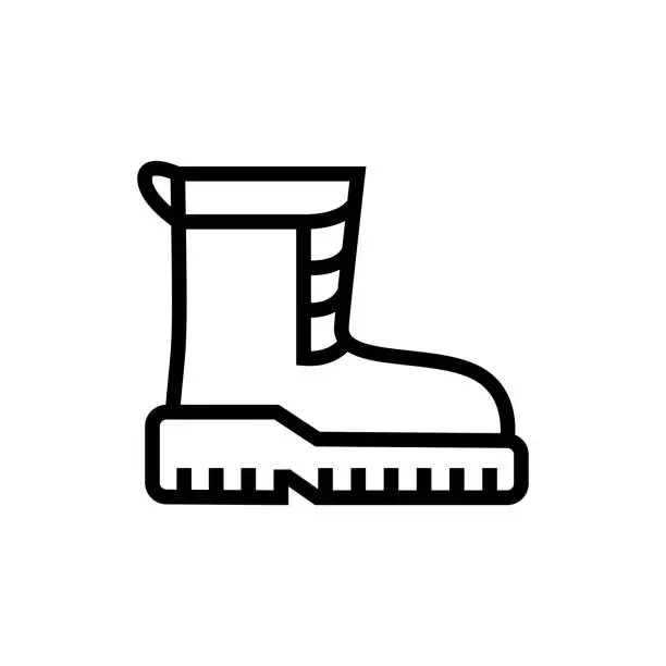 Vector illustration of Daily Wearable Boots Line Icon