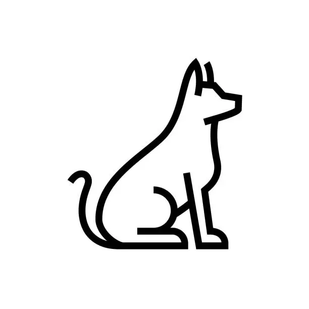 Vector illustration of Dog Animal Line Icon
